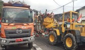 Sampah di Tenda Pengungsian dan Material Sisa Kebakaran Gang Laler Kebon Kosong Dibersihkan Pasukan LH